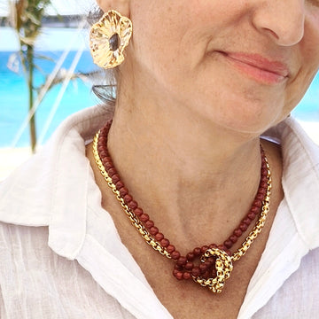 Set - Necklace & Earrings "Sabor Dorado"