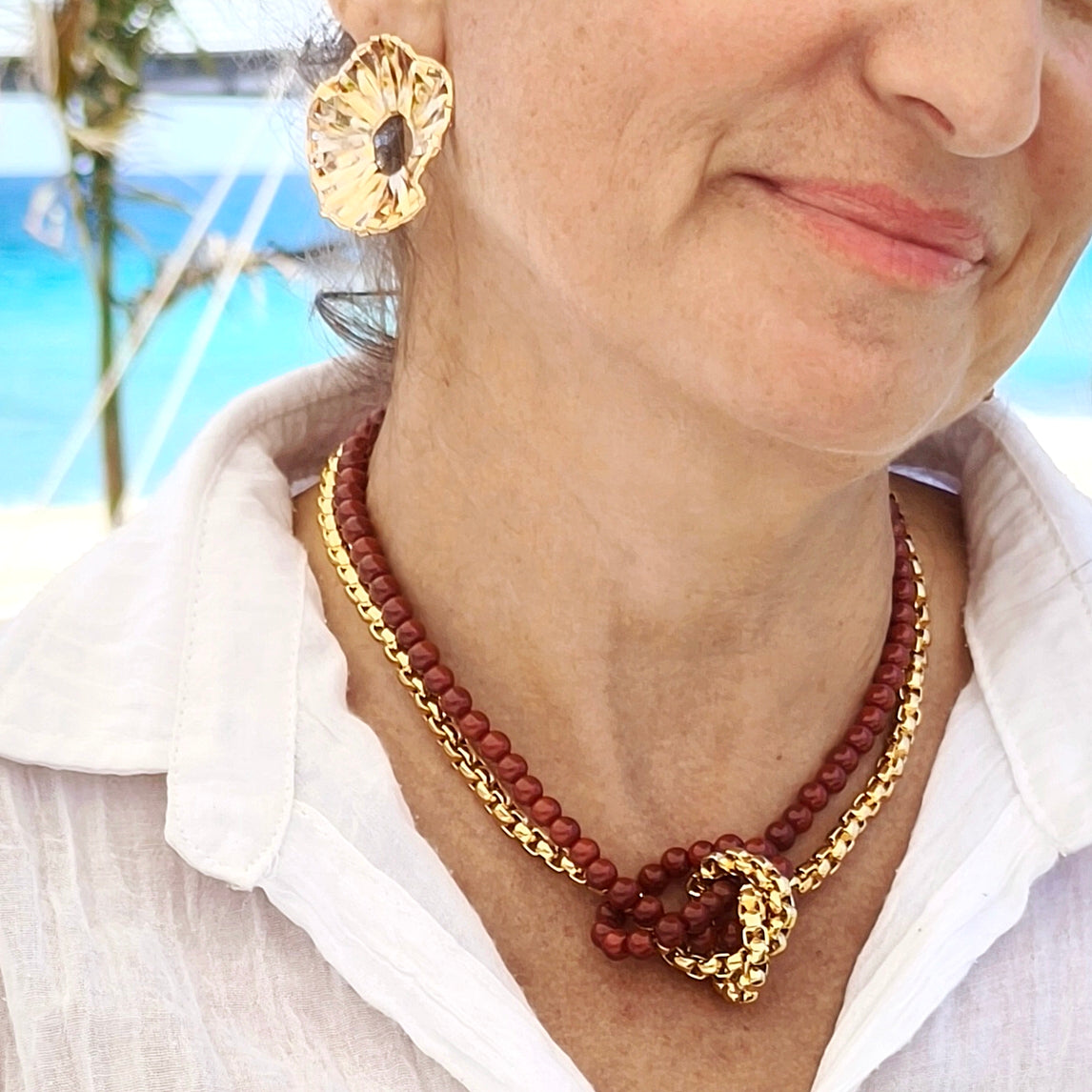 Set - Necklace & Earrings "Sabor Dorado"